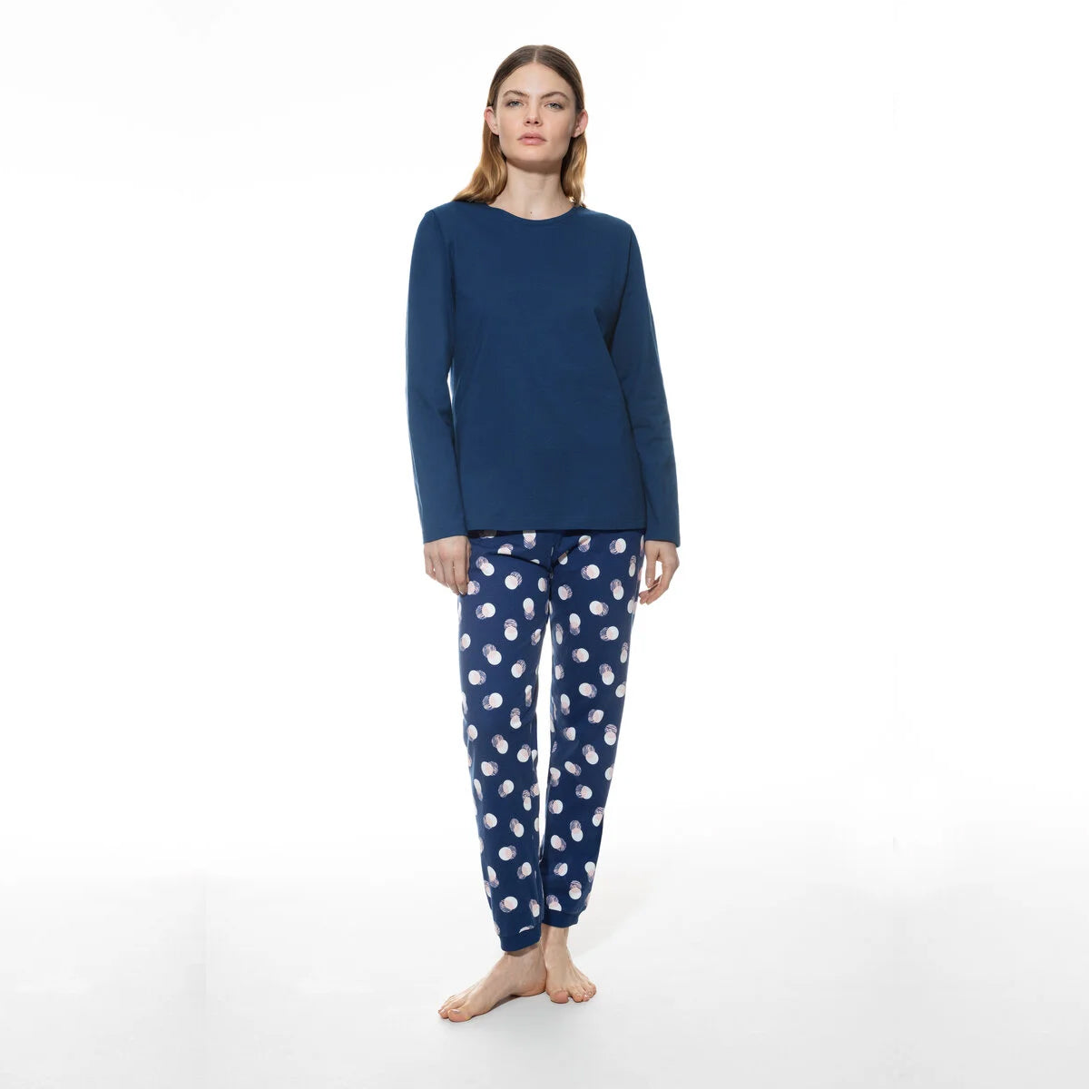 Mey Scribbled Dots pyjamas, blå - 1240019 - 1118 - Deep Marine