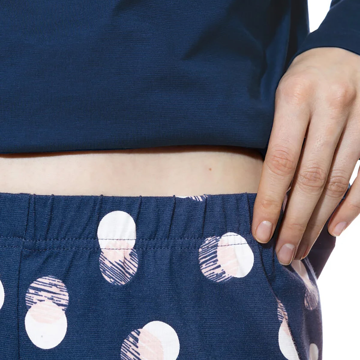 Mey Scribbled Dots pyjamas, blå - 1240019 - 1118 - Deep Marine