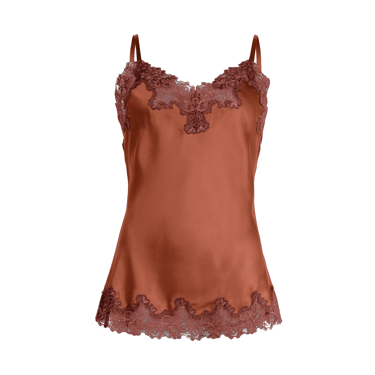 Lady Avenue Pure Silk Camisole - Terracotta - 29-10600-357