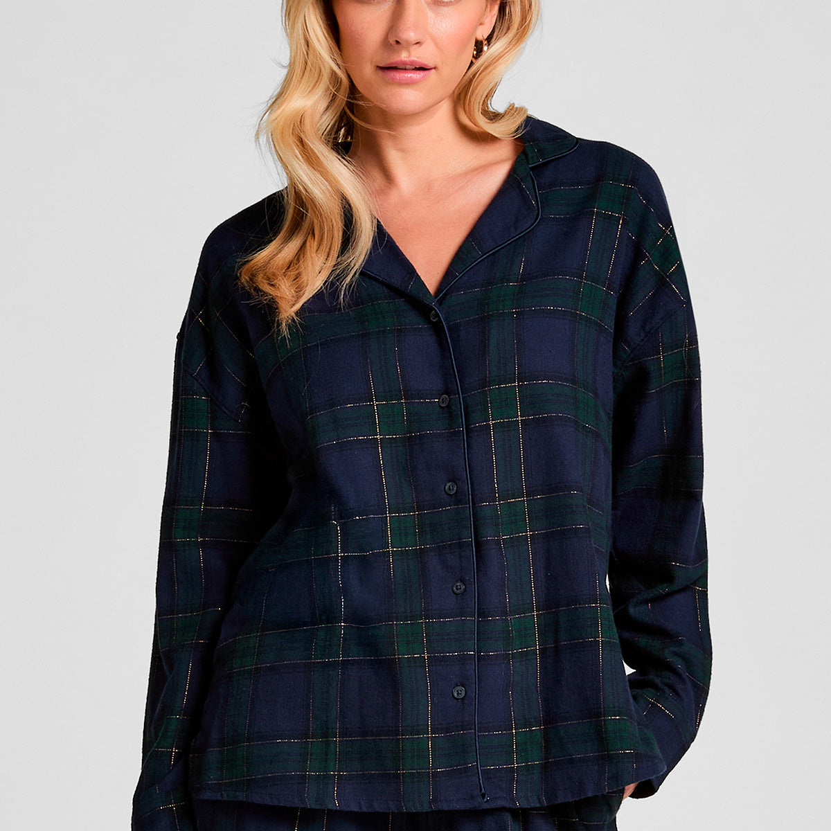 Hunkemöller natskjorte, blå - 303622 - NAVAL ACADEMY - Naval Academy