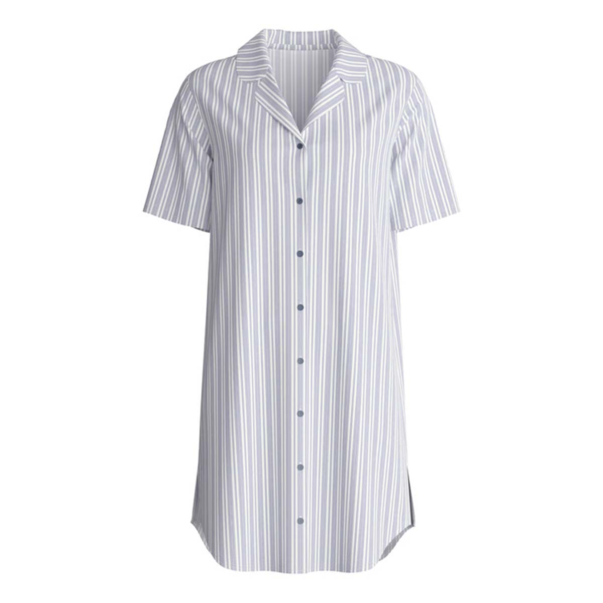 Calida Striped Dreams natskjorte, blå - 32226 - 395 - Aura Blue