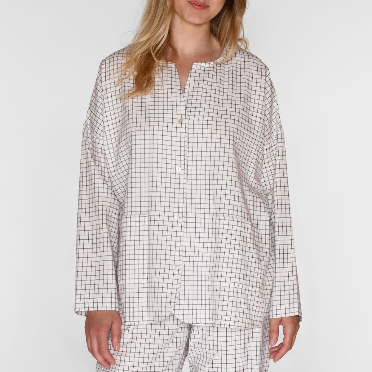 CCDK Marion pyjamas, hvid - 61487 - 1034 - Whisper White Check