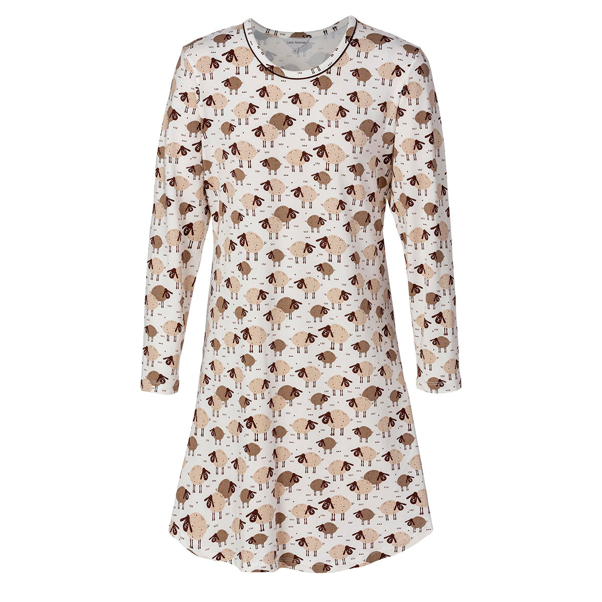 Lady Avenue Bamboo natkjole, creme - 66702 - 1329 - Offwhite/brown