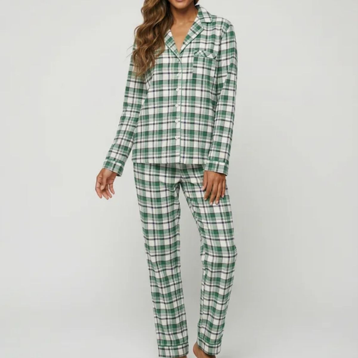 Lascana X-Mas Gift pyjamas, beige - BA-94-54 - beige check - Beige Bheck