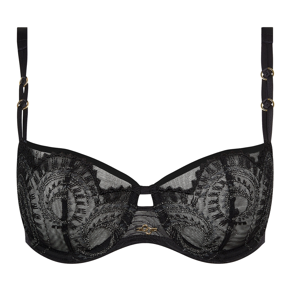 Chantelle Mystic Dream balconette BH, sort - C11YM5 - 03M - Black/Silver Lurex