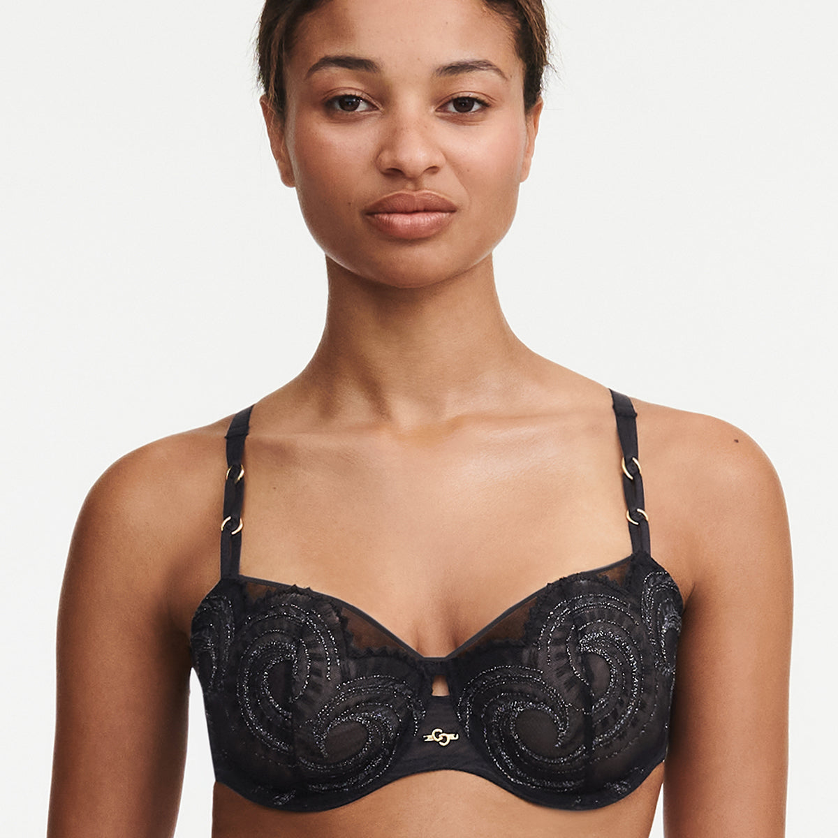 Chantelle Mystic Dream balconette BH, sort - C11YM5 - 03M - Black/Silver Lurex