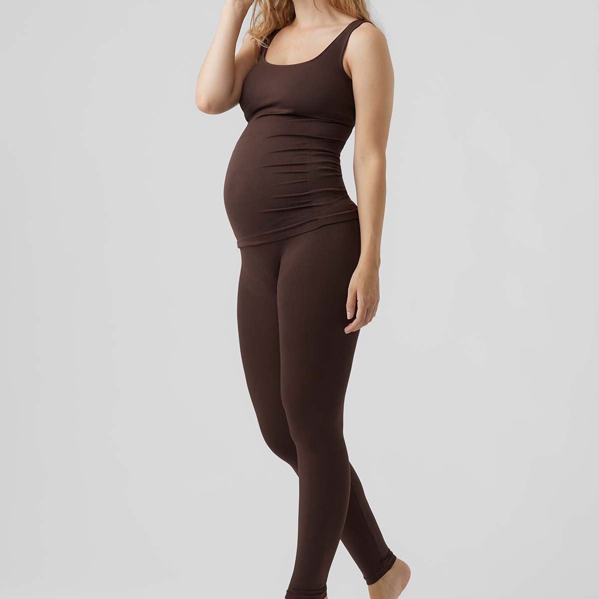 Mamalicious MLtia Jeanne graviditetsleggings, brun - 20011082 - Java - Java