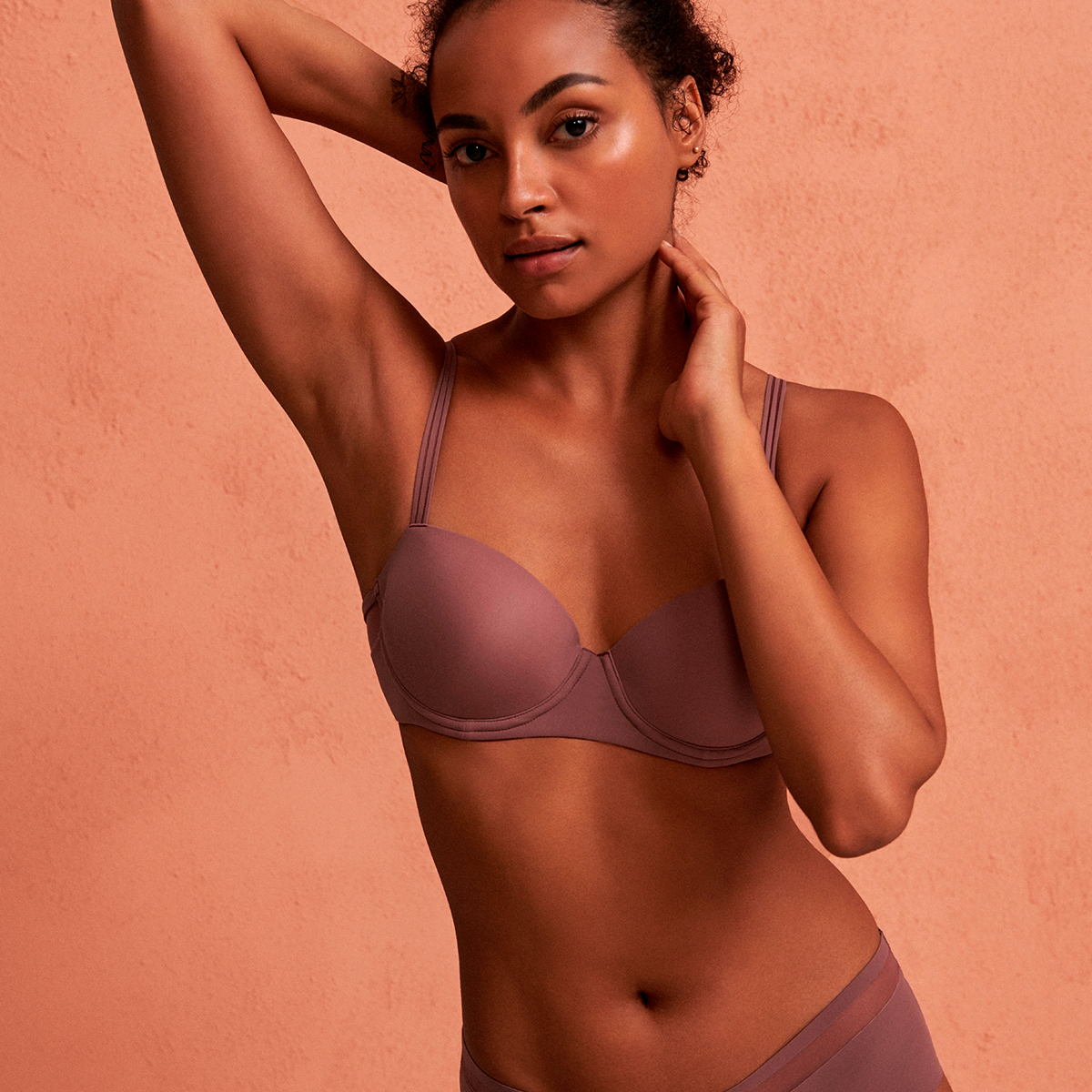 Marie Jo Louie BH med bøjle, lilla - 0122096 - SAT - Satin Taupe