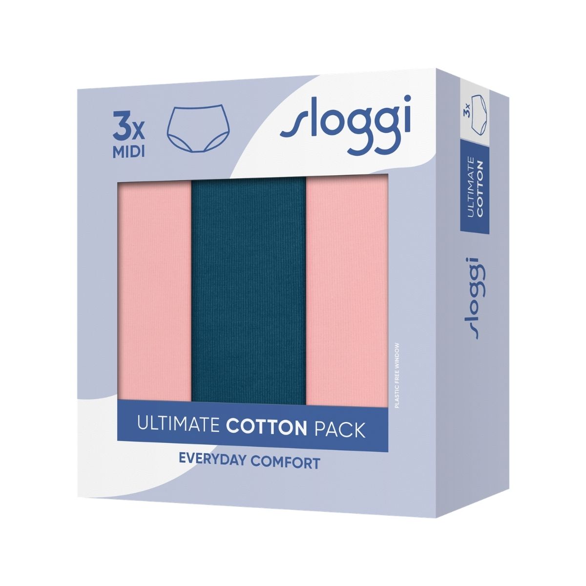 Sloggi Ultimate 3-pak midi trusse, pink - 10232023 - M020 - Dark Pink Combination