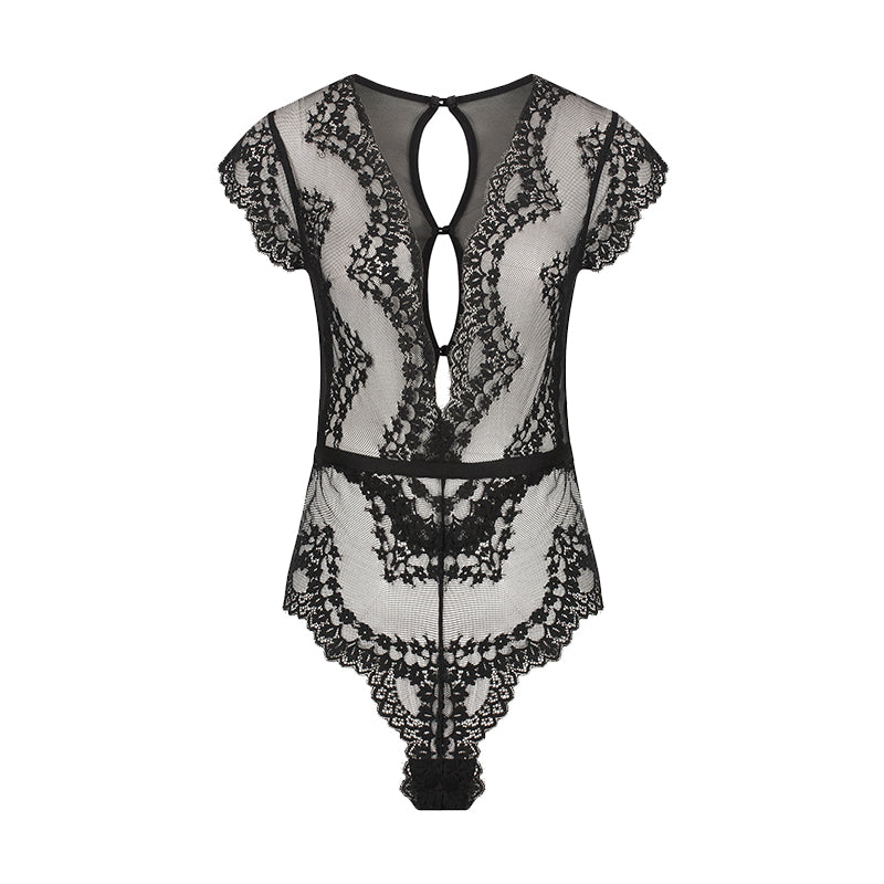 Hunkemöller Daisy bodystocking, sort - 191668 - CAVIAR - Caviar