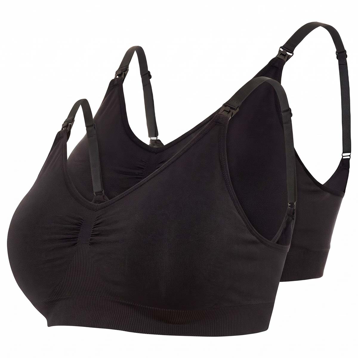 Mamalicious MLilja Feed Me 2-pak amme BH, sort - 20016722 - Black/black - Black/black