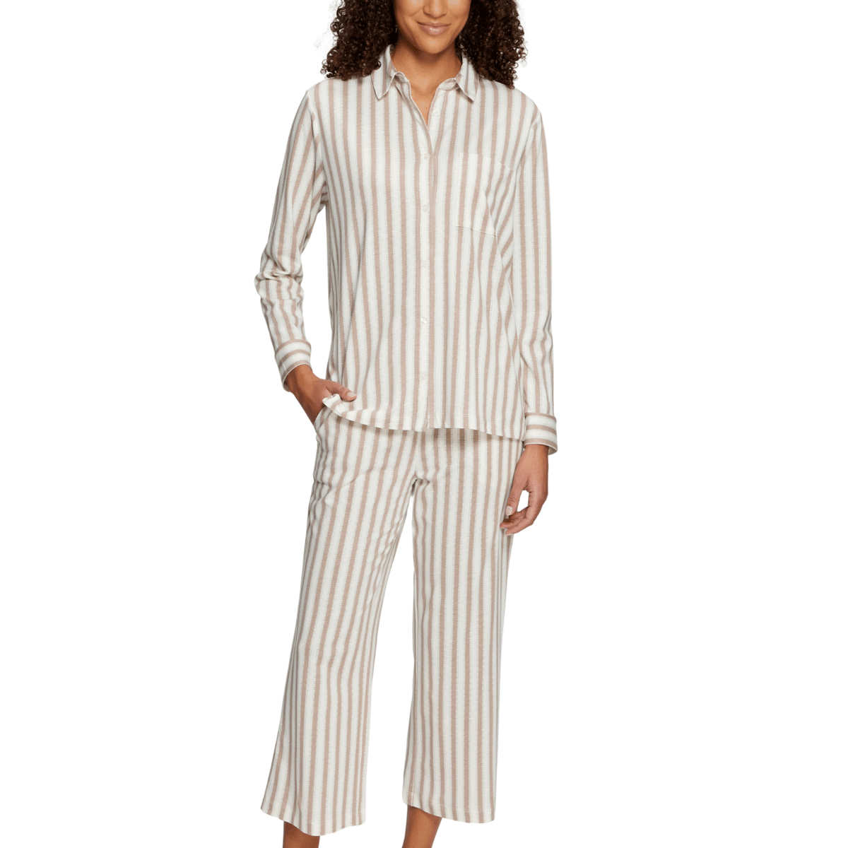 Lascana Vivance Dreams natbukser, multi - BA-68-54 - brown stripe - Brown Stripe