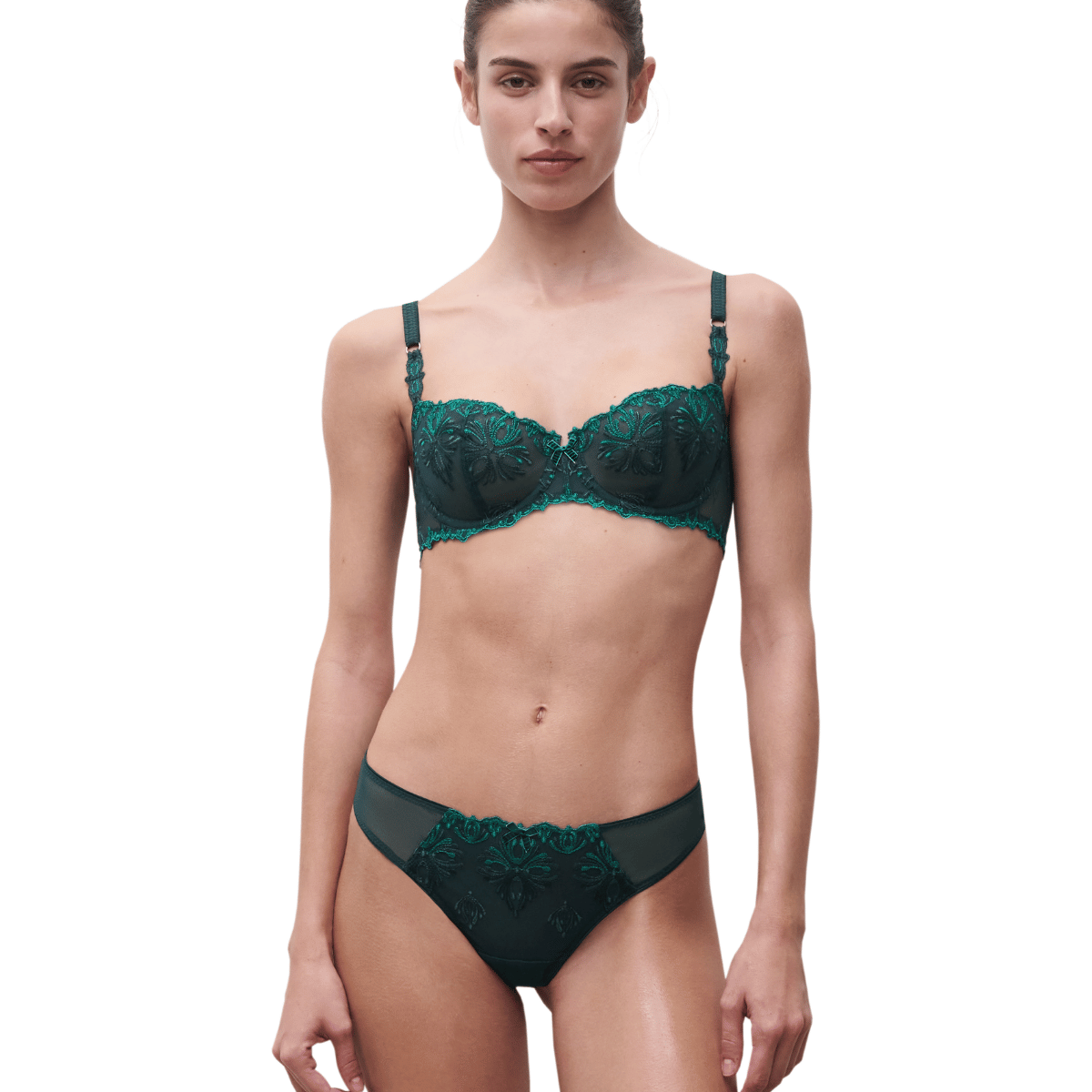 Chantelle Champs Elysées balconette BH, grøn - C26050 - B13 - Eden Green Multico