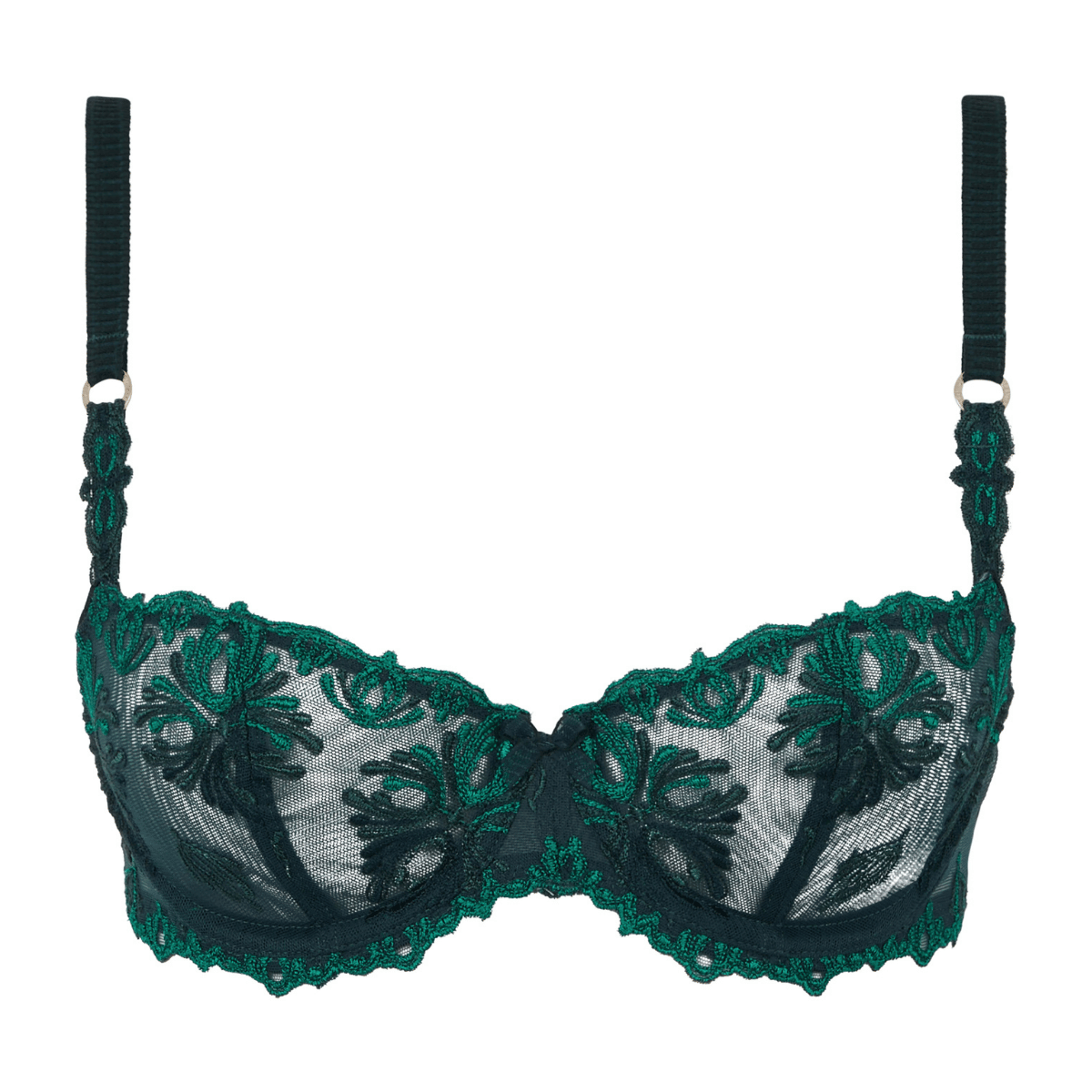 Chantelle Champs Elysées balconette BH, grøn - C26050 - B13 - Eden Green Multico