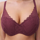 Chantelle Easyfeel Floral Touch BH med bøjle, rød - C94260 - 0K7 - Sienna