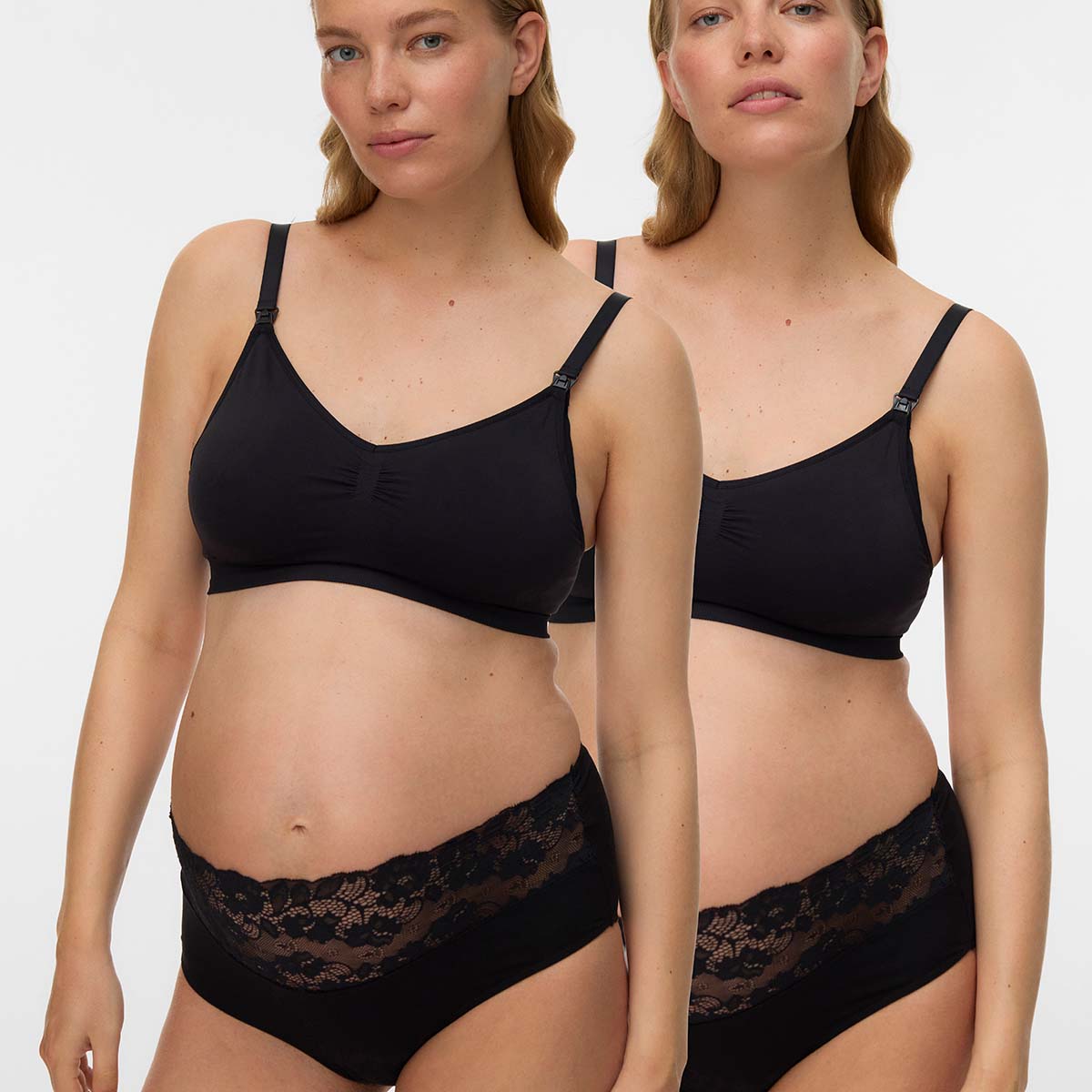 Mamalicious MLilja Feed Me 2-pak amme BH, sort - 20016722 - Black/black - Black/black