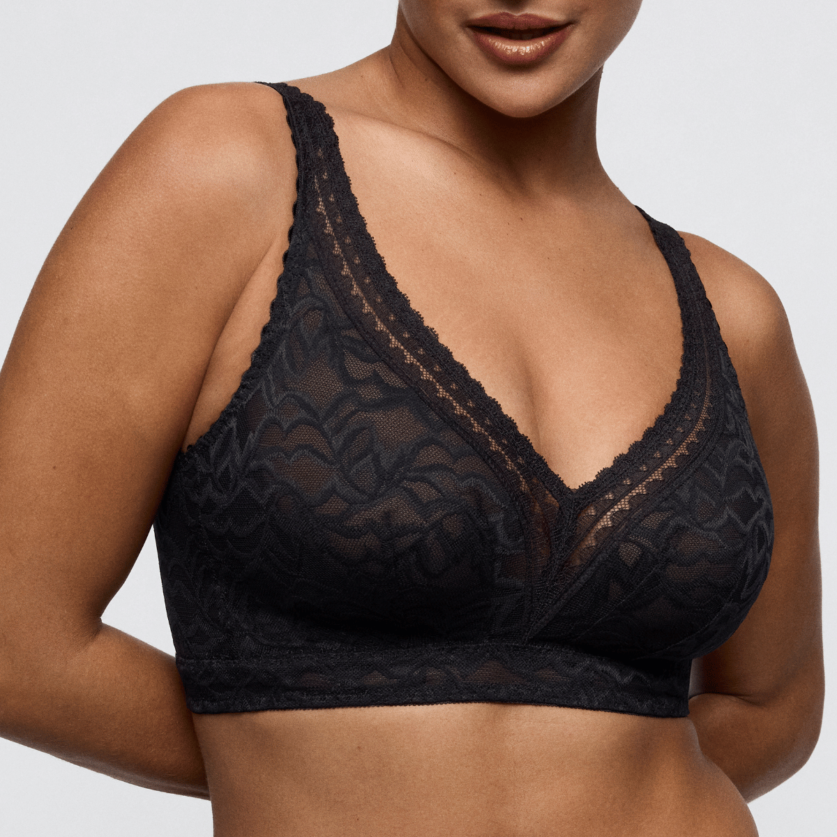 PrimaDonna Miyara bralette BH, sort - 0163626 - FLE - Floral Eclipse